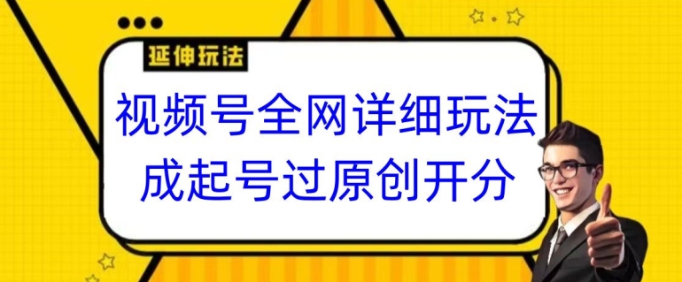 视频号全网最详细玩法，起号过原创开分成，单号日入300+【揭秘】-葛仙仙资源库