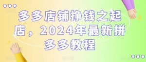 多多店铺挣钱之起店，2024年最新拼多多教程-葛仙仙资源库