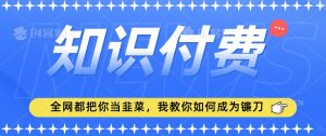 2024最新知识付费项目,小白也能轻松入局,全网都在教你做项目,我教你做镰刀【揭秘】-葛仙仙资源库