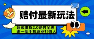 超级维权2.0全新玩法，2024赔付全思路职业打假一部手机搞定【仅揭秘】-葛仙仙资源库