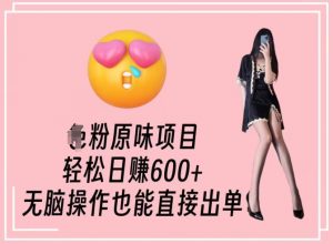 男粉原味项目,轻松日赚800+,无脑操作也能直接出单【揭秘】-葛仙仙资源库