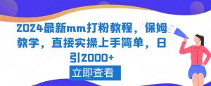 2024最新mm打粉教程，保姆教学，直接实操上手简单，日引2000+【揭秘】-葛仙仙资源库