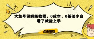 怎么样靠阿里大厂撸金，背靠大厂日入2000+，大鱼号保姆级教程，0成本，0基础小白看了就能上手【揭秘】-葛仙仙资源库
