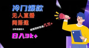 冷门爆款直播间手把手搭建，流量巨大，日入3k+【揭秘】-葛仙仙资源库