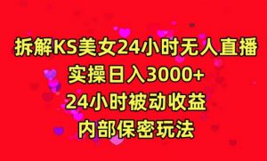 利用快手24小时无人美女直播,实操日入3000,24小时被动收益,内部保密玩法【揭秘】-葛仙仙资源库