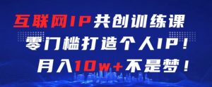 互联网IP共创训练课,零门槛零基础打造个人IP,月入10w+不是梦【揭秘】-葛仙仙资源库