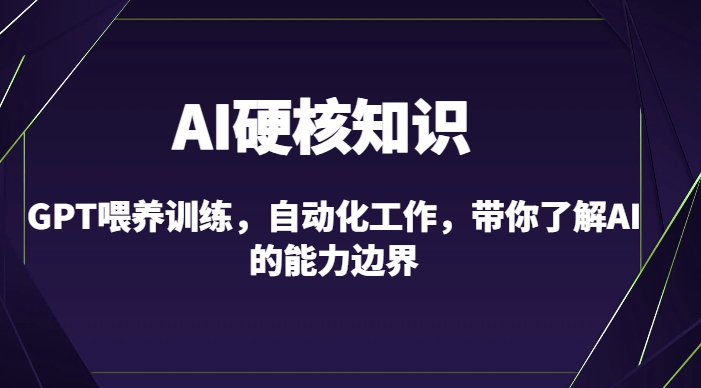 AI硬核知识-GPT喂养训练，自动化工作，带你了解AI的能力边界（10节课）-葛仙仙资源库