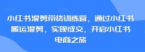 小红书混剪带货训练营,通过小红书搬运混剪,实现成交,开启小红书电商之旅-葛仙仙资源库