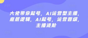 大佬带你起号,AI运营型主播,底层逻辑,AI起号,运营晋级,主播进阶-葛仙仙资源库