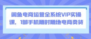 闲鱼电商运营全系统VIP实操课,1部手机随时随地电商卖货-葛仙仙资源库