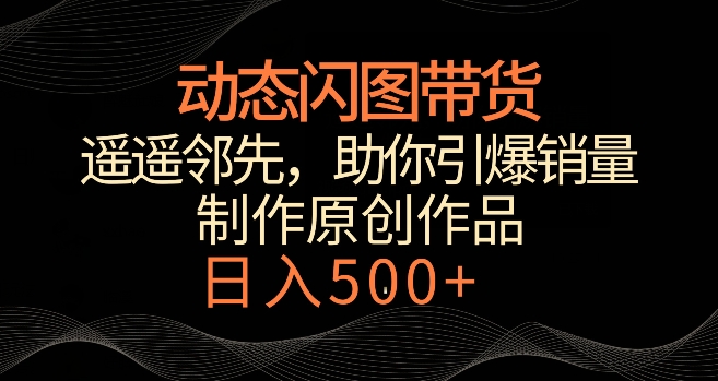 动态闪图带货，遥遥领先，冷门玩法，助你轻松引爆销量，日赚500+【揭秘】-葛仙仙资源库
