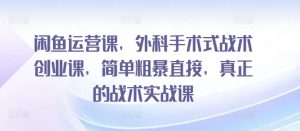 闲鱼运营课,外科手术式战术创业课,简单粗暴直接,真正的战术实战课-葛仙仙资源库