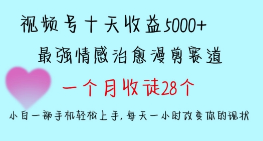 十天收益5000+，多平台捞金，视频号情感治愈漫剪，一个月收徒28个，小白一部手机轻松上手【揭秘】-葛仙仙资源库
