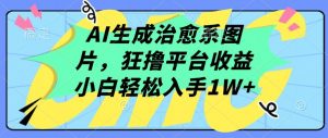 AI生成治愈系图片，狂撸平台收益，小白轻松入手1W+【揭秘】-葛仙仙资源库
