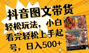 抖音图文带货已过时?那你不如仔细看看这个，小白看完轻松上手起号，日入500+不是梦【揭秘】-葛仙仙资源库