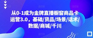 从0-1成为金牌直播橱窗商品卡运营3.0,基础/货品/场景/话术/数据/商城/千川-葛仙仙资源库
