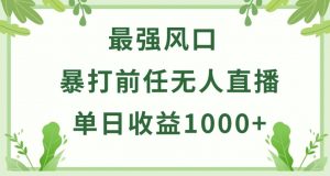 暴打前任小游戏无人直播单日收益1000+，收益稳定，爆裂变现，小白可直接上手【揭秘】-葛仙仙资源库
