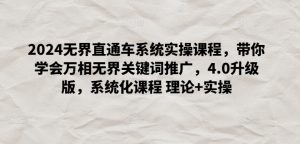 2024无界直通车系统实操课程,带你学会万相无界关键词推广,4.0升级版,系统化课程 理论+实操-葛仙仙资源库