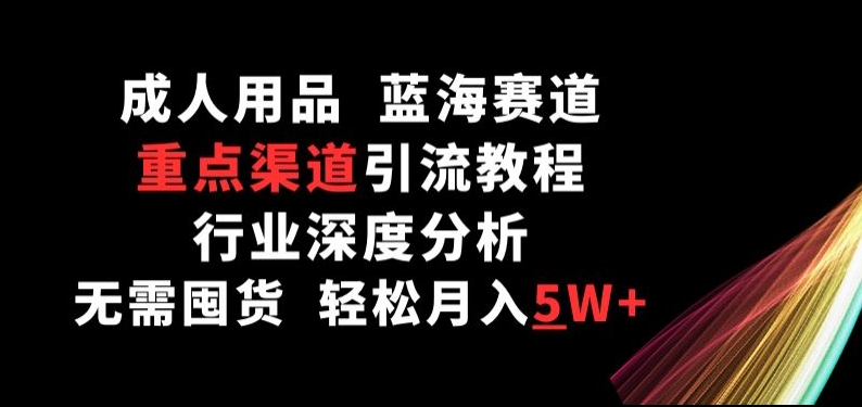 成人用品，蓝海赛道，重点渠道引流教程，行业深度分析，无需囤货，轻松月入5W+【揭秘】-葛仙仙资源库