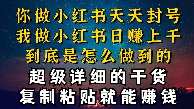 都知道小红书能引流私域变现，可为什么我能一天引流几十人变现上千，但你却频频封号违规被限流【揭秘】-葛仙仙资源库
