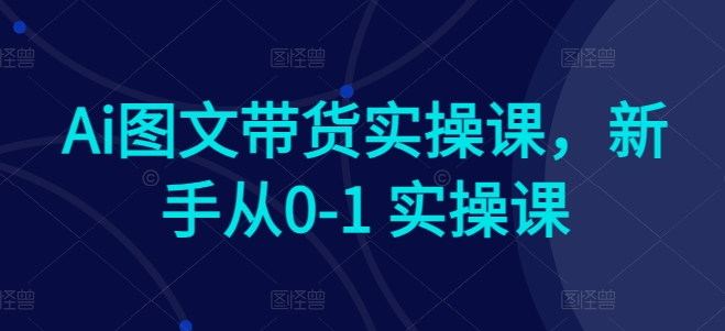 Ai图文带货实操课，新手从0-1 实操课-葛仙仙资源库