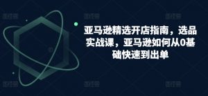 亚马逊精选开店指南,选品实战课,亚马逊如何从0基础快速到出单-葛仙仙资源库