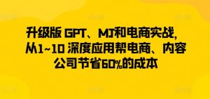 升级版 GPT、MJ和电商实战,从1~10 深度应用帮电商、内容公司节省60%的成本-葛仙仙资源库