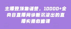 主播登顶集训营，10000+全类目直播间诊断沉淀出的直播实操必修课-葛仙仙资源库