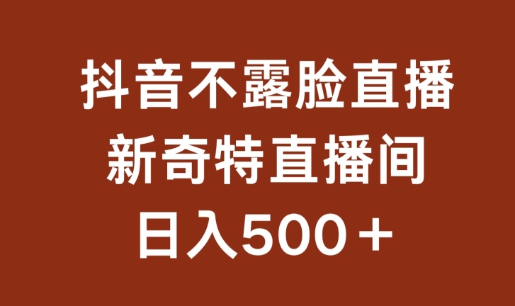 不露脸挂机直播，新奇特直播间，日入500+【揭秘】-葛仙仙资源库