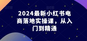 2024最新小红书电商落地实操课，从入门到精通-葛仙仙资源库