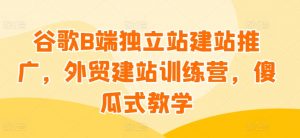 谷歌B端独立站建站推广,外贸建站训练营,傻瓜式教学-葛仙仙资源库