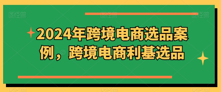 2024年跨境电商选品案例，跨境电商利基选品-葛仙仙资源库