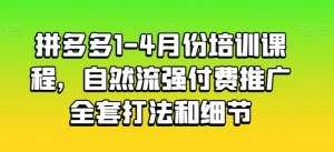 拼多多1-4月份培训课程，自然流强付费推广全套打法和细节-葛仙仙资源库