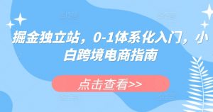 掘金独立站,0-1体系化入门,小白跨境电商指南-葛仙仙资源库