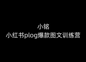 小铭-小红书plog爆款图文训练营，教你从0-1做小红书-葛仙仙资源库