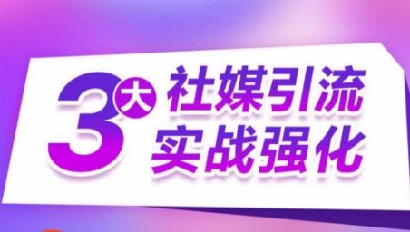 3大社媒引流实战强化，多渠道站外引流，高效精准获客，订单销售额翻倍增长-葛仙仙资源库