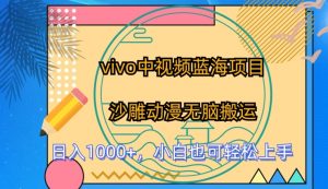 vivo中视频蓝海项目,沙雕动漫无脑搬运,小白也可轻松上手【揭秘】-葛仙仙资源库