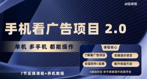 手机看广告项目2.0,单机多手机都能操作,7节实操课程+养机教程【揭秘】-葛仙仙资源库