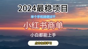 2024最稳蓝海项目,小红书商单项目,没有之一【揭秘】-葛仙仙资源库