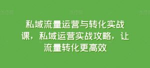 私域流量运营与转化实战课,私域运营实战攻略,让流量转化更高效-葛仙仙资源库