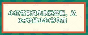 小红书高级电商运营课,从0开始做小红书电商-葛仙仙资源库
