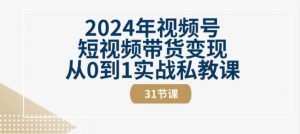 2024年视频号短视频带货变现从0到1实战私教课(31节视频课)-葛仙仙资源库