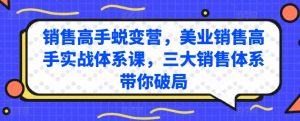 销售高手蜕变营,美业销售高手实战体系课,三大销售体系带你破局-葛仙仙资源库