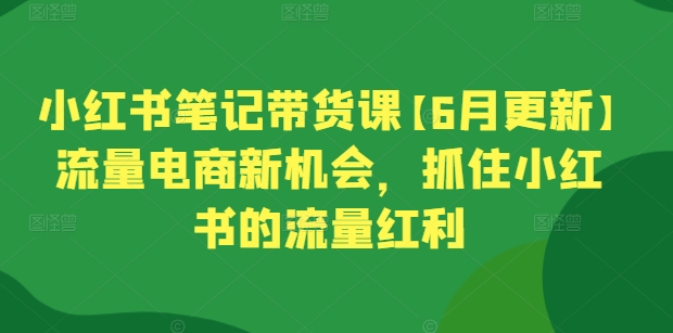 小红书笔记带货课【6月更新】流量电商新机会，抓住小红书的流量红利-葛仙仙资源库