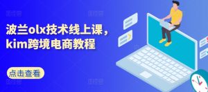 波兰olx技术线上课，kim跨境电商教程-葛仙仙资源库