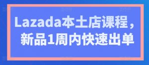 Lazada本土店课程,新品1周内快速出单-葛仙仙资源库