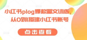 小红书plog爆款图文训练,从0到1搭建小红书账号-葛仙仙资源库