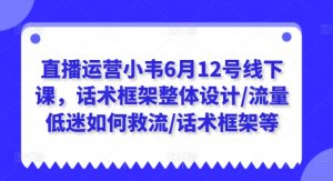 直播运营小韦6月12号线下课，话术框架整体设计/流量低迷如何救流/话术框架等-葛仙仙资源库