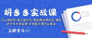 拼多多实战课:万人团玩法/截流自然流/最新强付费打法/最新原价卡大促..-葛仙仙资源库