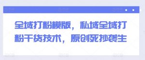 全域打粉模版,私域全域打粉干货技术,原创死抄袭生-葛仙仙资源库